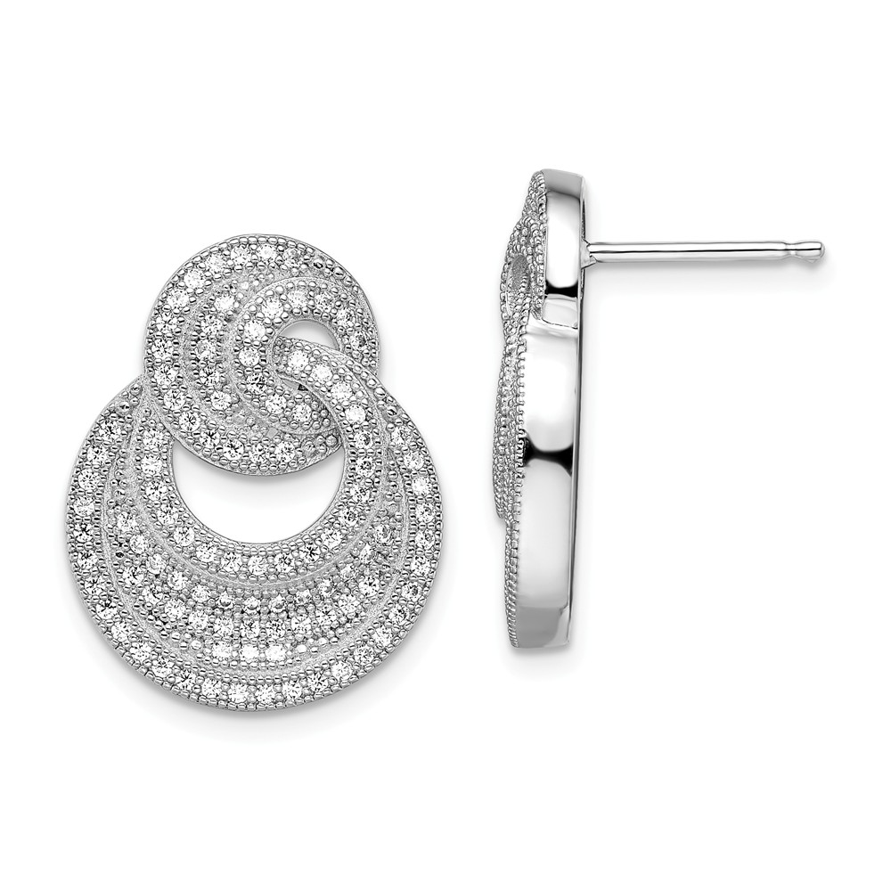 4.5 x 5 MM Brilliant Embers Sterling Silver and CZ Polished Post Stud Earrings 4.5 x 5 MM Brilliant Embers Sterling Silver and CZ Polished Post Stud Earrings